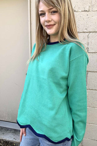 Marie Scallop Hem Sweater-2 Colors