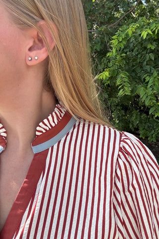 Rita Brick Stripe Top