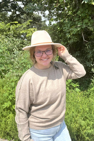 Charlie B Taupe Dolman Sweater