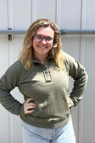 Karrie Green Snap Collar Pullover