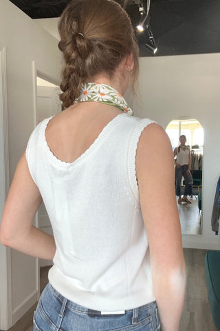 Whitney Off White Sleeveless Cardi