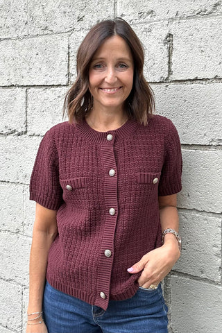 Lisa Short Sleeve Button Cardi