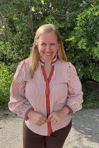 Rita Brick Stripe Top
