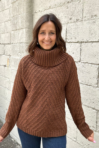 Charlie B Diagonal Cowl Neck Sweater