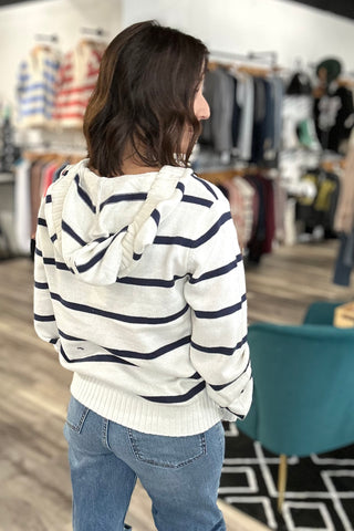 Rylee Striped Hoodie Sweater-2 COLORS