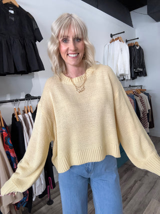 Jillian Butter Balloon Sleeve Sweater