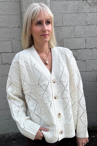Zoey Cream Button Up Cardigan