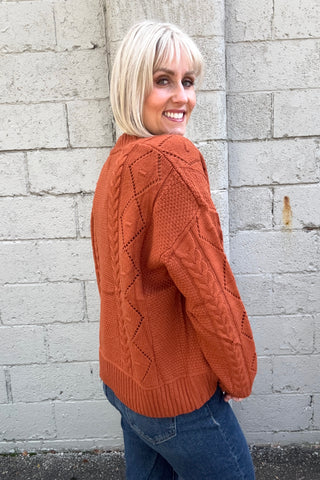 Reece Rust Button Button Up Cardigan