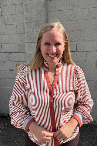 Rita Brick Stripe Top