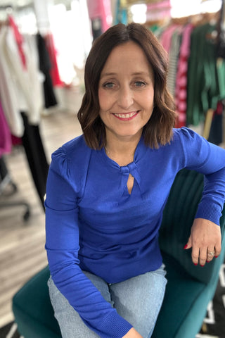 Maria Keyhold Neckline Fitted Sweater