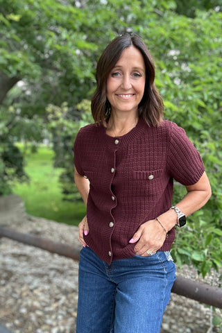 Lisa Short Sleeve Button Cardi