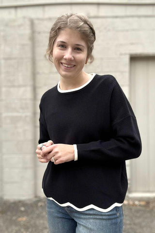 Quinn Black Knit Sweater