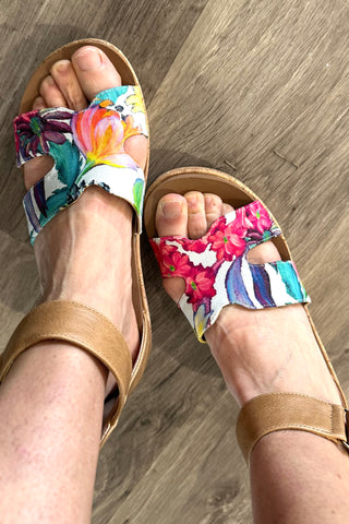 Corky's Rom Com White Floral Sandals