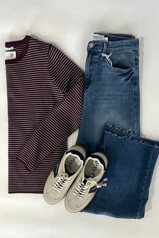 Hannah Plum Pinstripe Sweater