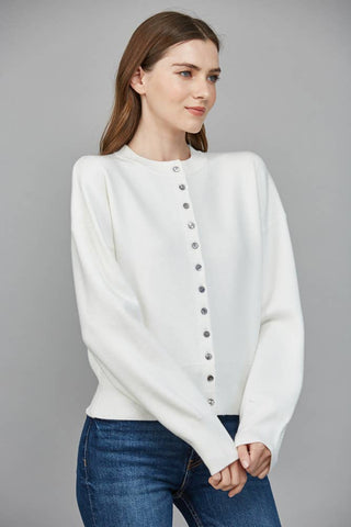 Sylvie ROUND NECKLINE BUTTON CLOSURE CARDIGAN