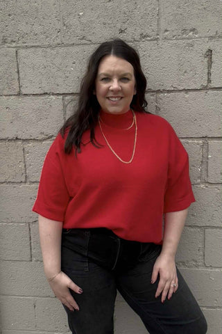 Anika Mock Neck Sweater - The Funky Zebras Clear Lake