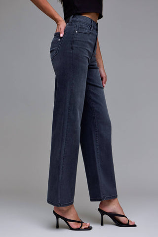 Black High Rise 31" Inseam Dad Jean