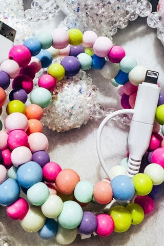 Beaded Phone Chargers - The Funky Zebras Clear Lake