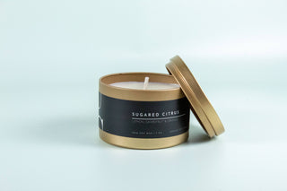 Matte Gold Travel Tin Soy Candle