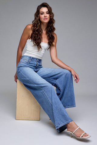 Berkin Medium Wash Soft Wide Leg Jeans - The Funky Zebras Clear Lake