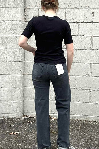 Black High Rise 31" Inseam Dad Jean - The Funky Zebras Clear Lake