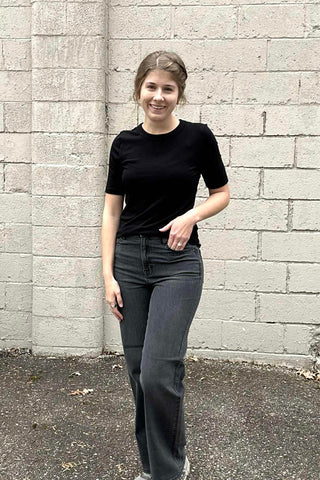 Black High Rise 31" Inseam Dad Jean - The Funky Zebras Clear Lake