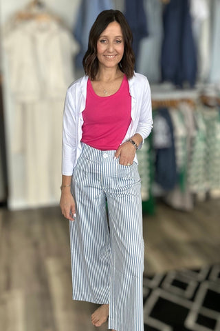 Breanna Light Blue Striped Pants - The Funky Zebras Clear Lake