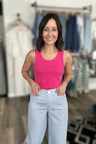 Breanna Light Blue Striped Pants - The Funky Zebras Clear Lake