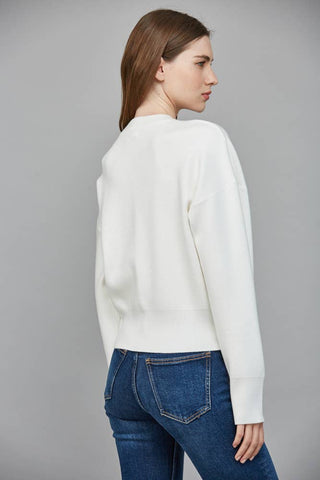 Sylvie ROUND NECKLINE BUTTON CLOSURE CARDIGAN