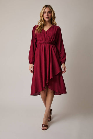 Dakota Surplice Flare Midi Dress