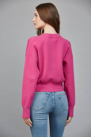 Sylvie ROUND NECKLINE BUTTON CLOSURE CARDIGAN