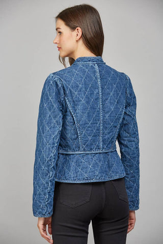 Marie ZIP-UP FRONT CLOSURE QUILTED DENIM JACKET