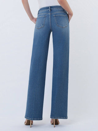 Casey High Rise Trouser Fold Wide Leg Jeans - The Funky Zebras Clear Lake