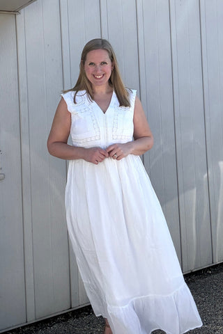 Charlie B Appliqué Detail Natural Maxi - The Funky Zebras Clear Lake