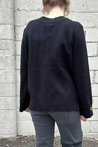 Charlie B Black V Neck with Cuff & Hem - The Funky Zebras Clear Lake