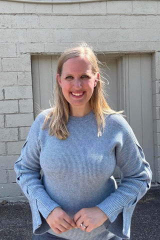 Charlie B Blue Cable Sleeve Sweater - The Funky Zebras Clear Lake