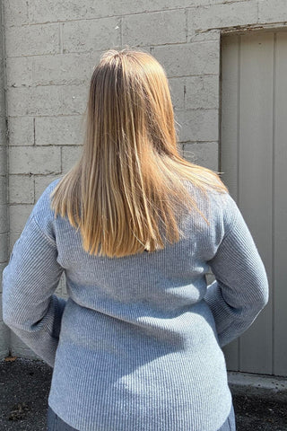 Charlie B Blue Cable Sleeve Sweater - The Funky Zebras Clear Lake