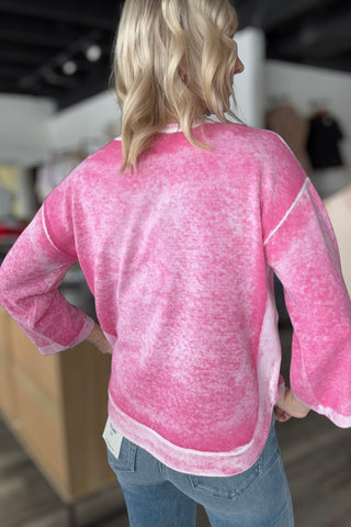 Charlie B Fuchsia Curved Hem Sweater - The Funky Zebras Clear Lake