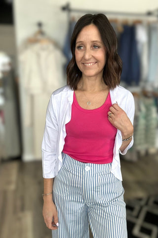 Charlie B Fuchsia Ribbed Sleeveless Top - The Funky Zebras Clear Lake