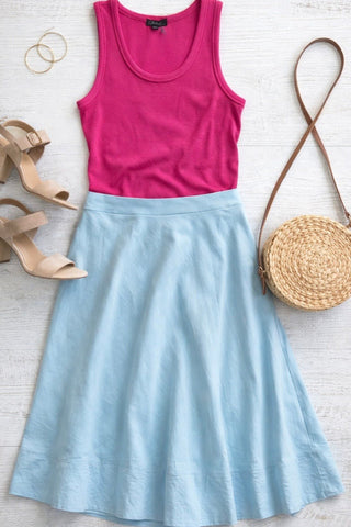 Charlie B Fuchsia Ribbed Sleeveless Top - The Funky Zebras Clear Lake