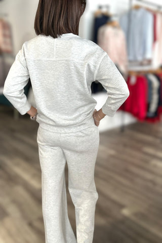 Charlie B Gray Soft Scuba Wide Leg Joggers - The Funky Zebras Clear Lake