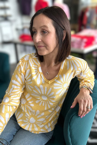 Charlie B Reversible Sunkiss V - Neck Sweater - The Funky Zebras Clear Lake