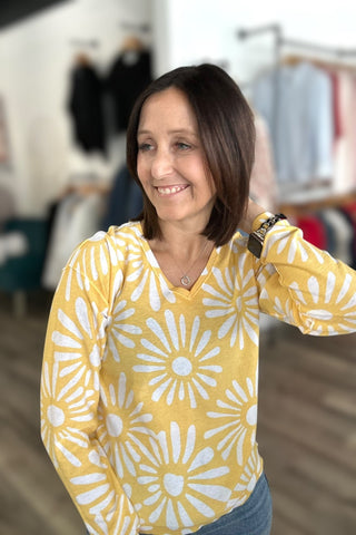 Charlie B Reversible Sunkiss V - Neck Sweater - The Funky Zebras Clear Lake