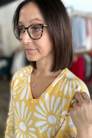 Charlie B Reversible Sunkiss V - Neck Sweater - The Funky Zebras Clear Lake