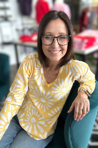 Charlie B Reversible Sunkiss V - Neck Sweater - The Funky Zebras Clear Lake