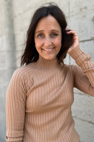 Charlie B Ribbed Mock Neck - The Funky Zebras Clear Lake