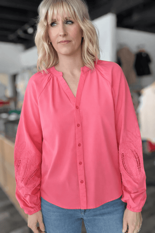 Charlie B Sorbet Raglan Sleeve Blouse - The Funky Zebras Clear Lake