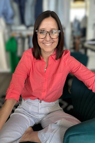 Charlie B Sorbet Rolled Sleeve Top - The Funky Zebras Clear Lake