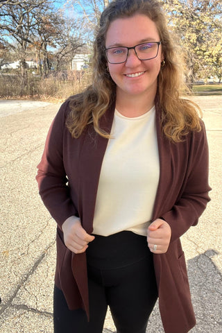 Coco Y Club Kenna Espresso Cardigan - The Funky Zebras Clear Lake