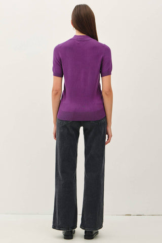 Sylvie Short Sleeve Mock Neck Sweater
